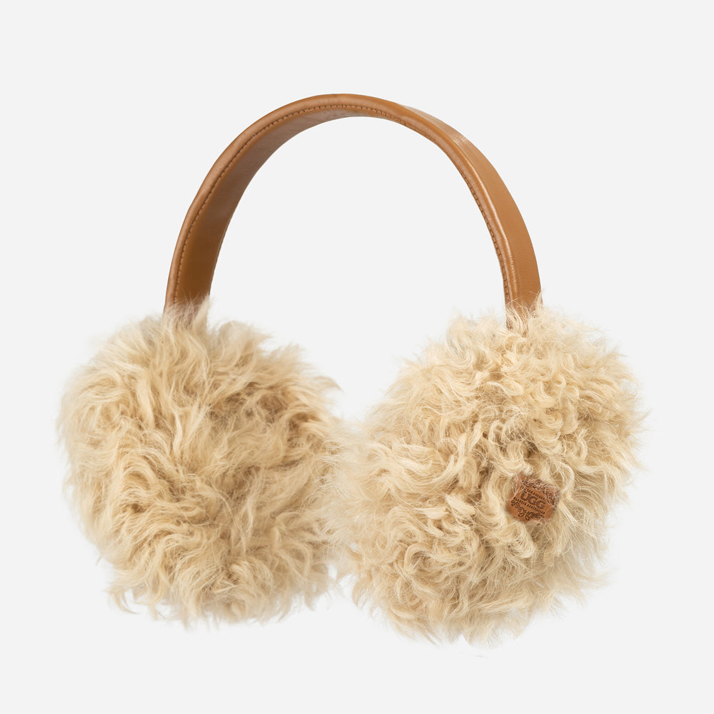 Ugg Long Curly Fluffy Sheepskin Earmuff-Double Face Sheepskin Hats-PEROZ Accessories