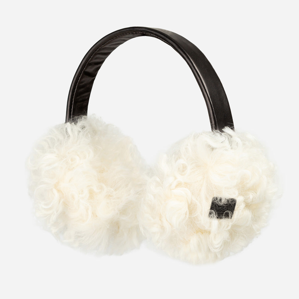 Ugg Long Curly Fluffy Sheepskin Earmuff-Double Face Sheepskin Hats-PEROZ Accessories