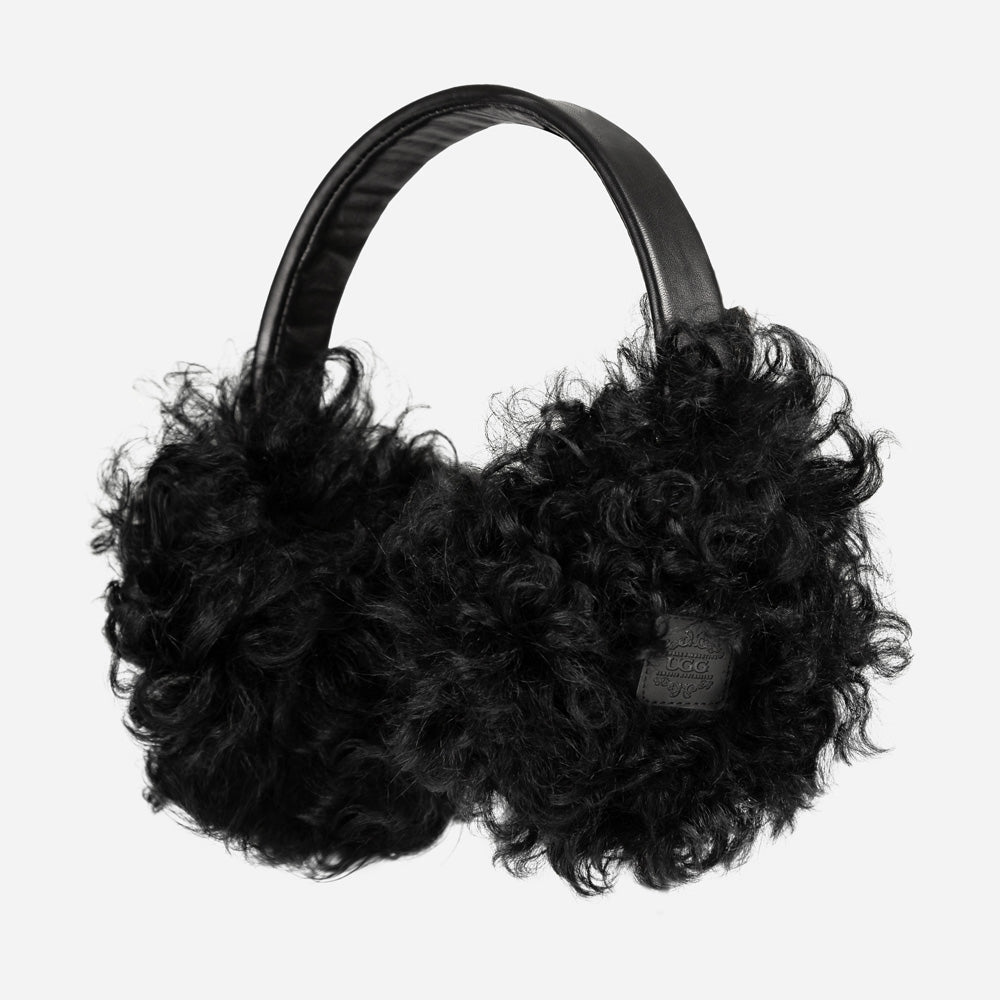 Ugg Long Curly Fluffy Sheepskin Earmuff-Double Face Sheepskin Hats-PEROZ Accessories