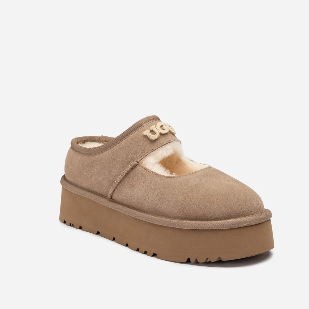 Ugg Mary Jane Emb Logo Platform-Women Moccasins Loafers-PEROZ Accessories
