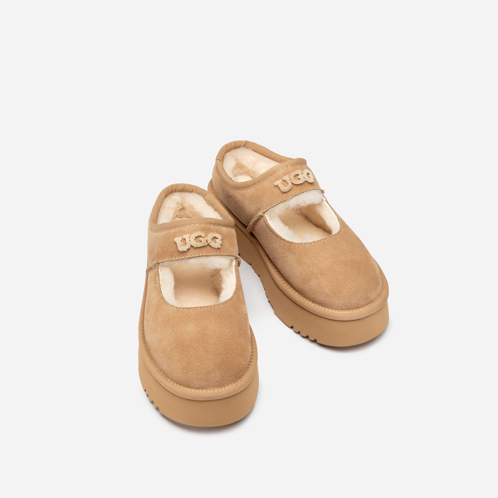 Ugg Mary Jane Emb Logo Platform-Women Moccasins Loafers-PEROZ Accessories