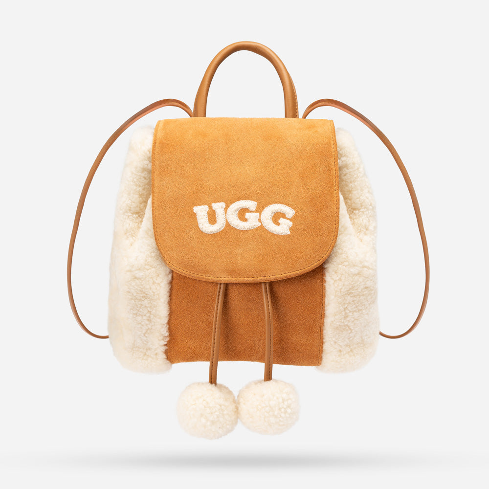 Ugg Pompom Fluffy Backpack-PEROZ Accessories