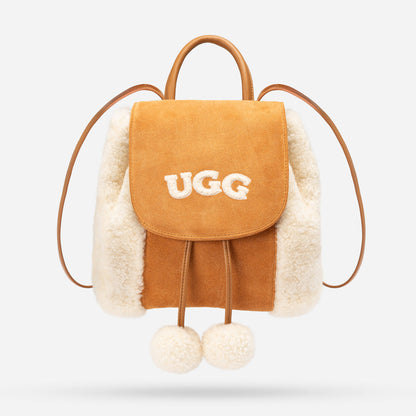 Ugg Pompom Fluffy Backpack-PEROZ Accessories