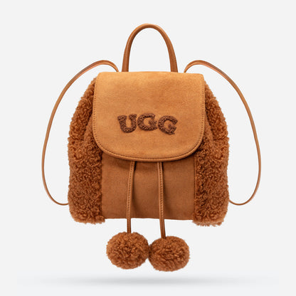 Ugg Pompom Fluffy Backpack-PEROZ Accessories