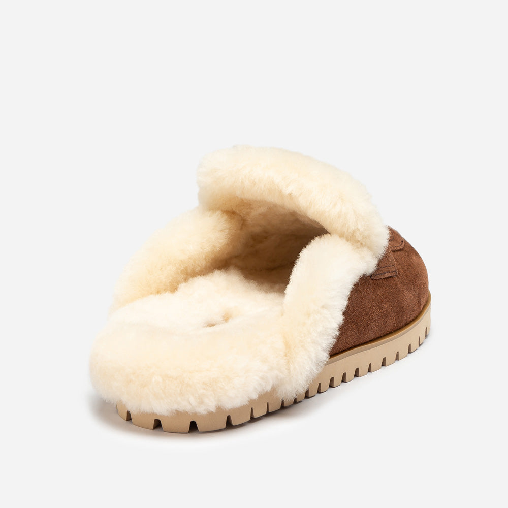 Ugg Priya Knit Logo Shearling Slipper-Women Slippers-PEROZ Accessories
