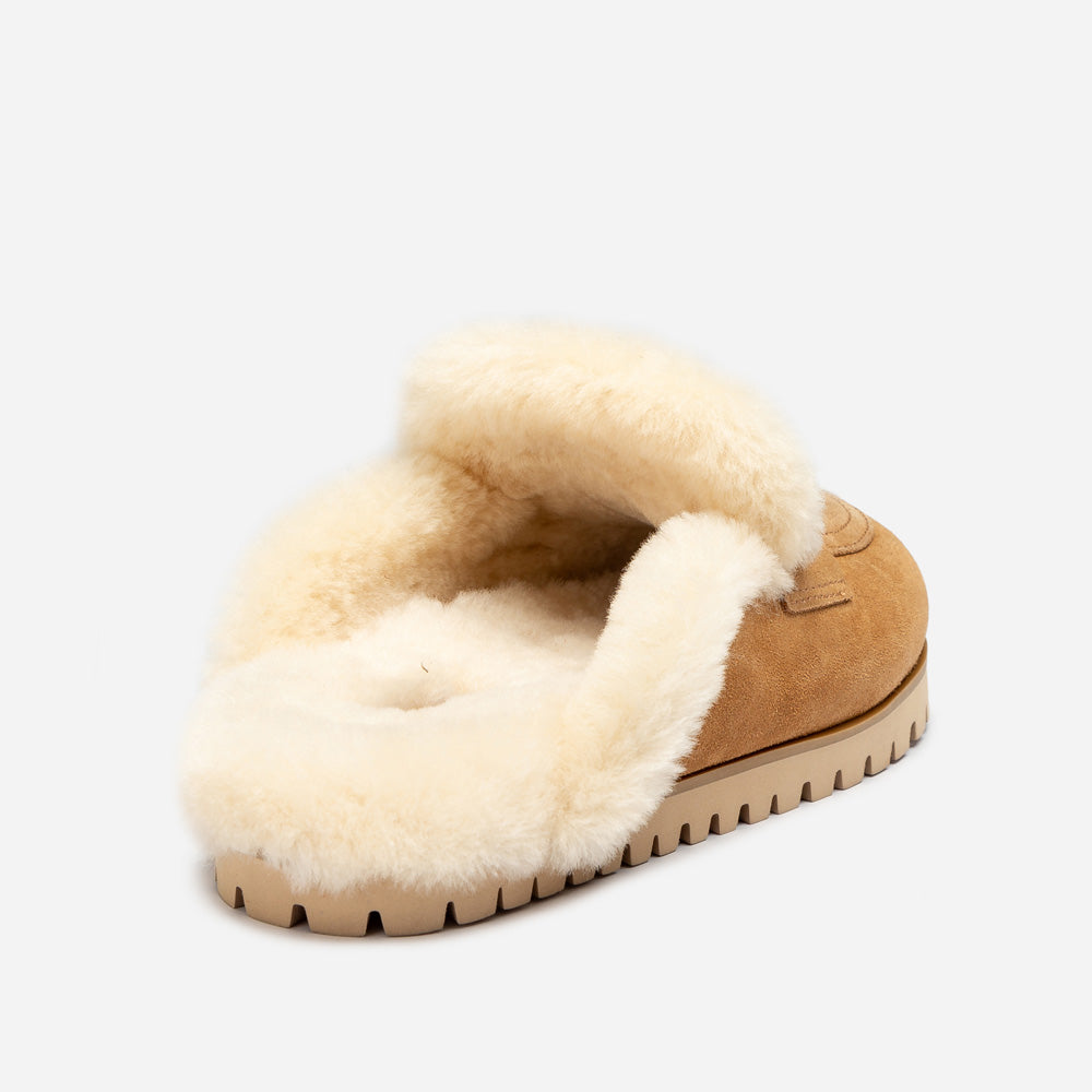 Ugg Priya Knit Logo Shearling Slipper-Women Slippers-PEROZ Accessories