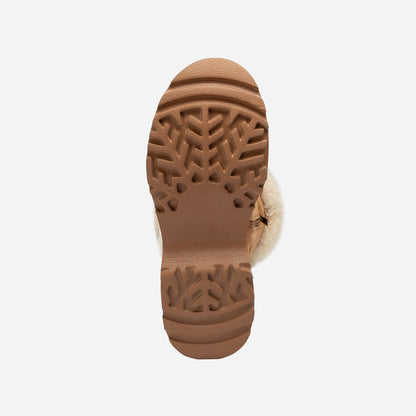 Close-up of a brown UGG sole