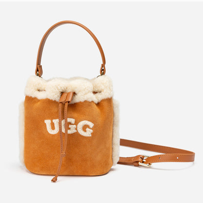 Ugg Shearling Logo Mini Bucket Bag-PEROZ Accessories