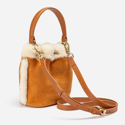 Ugg Shearling Logo Mini Bucket Bag-PEROZ Accessories