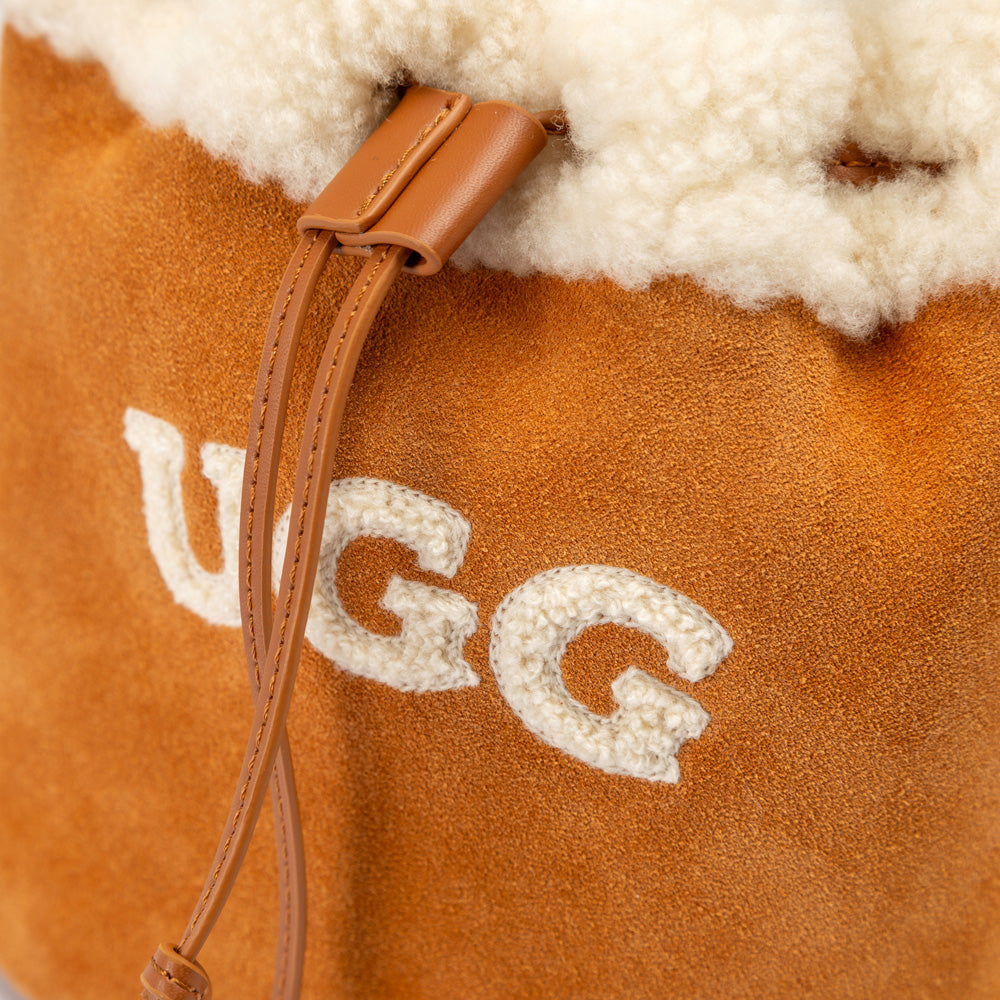 Ugg Shearling Logo Mini Bucket Bag-PEROZ Accessories