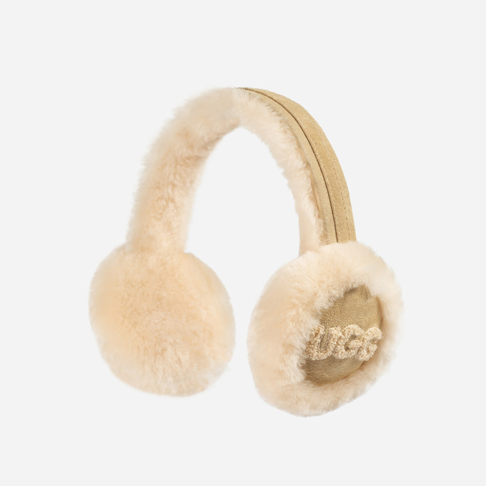 Ugg Sheepskin With Logo Earmuff-Earmuff-PEROZ Accessories