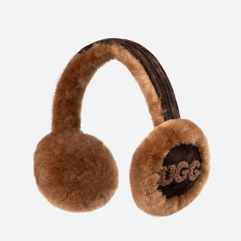 Ugg Sheepskin With Logo Earmuff-Earmuff-PEROZ Accessories