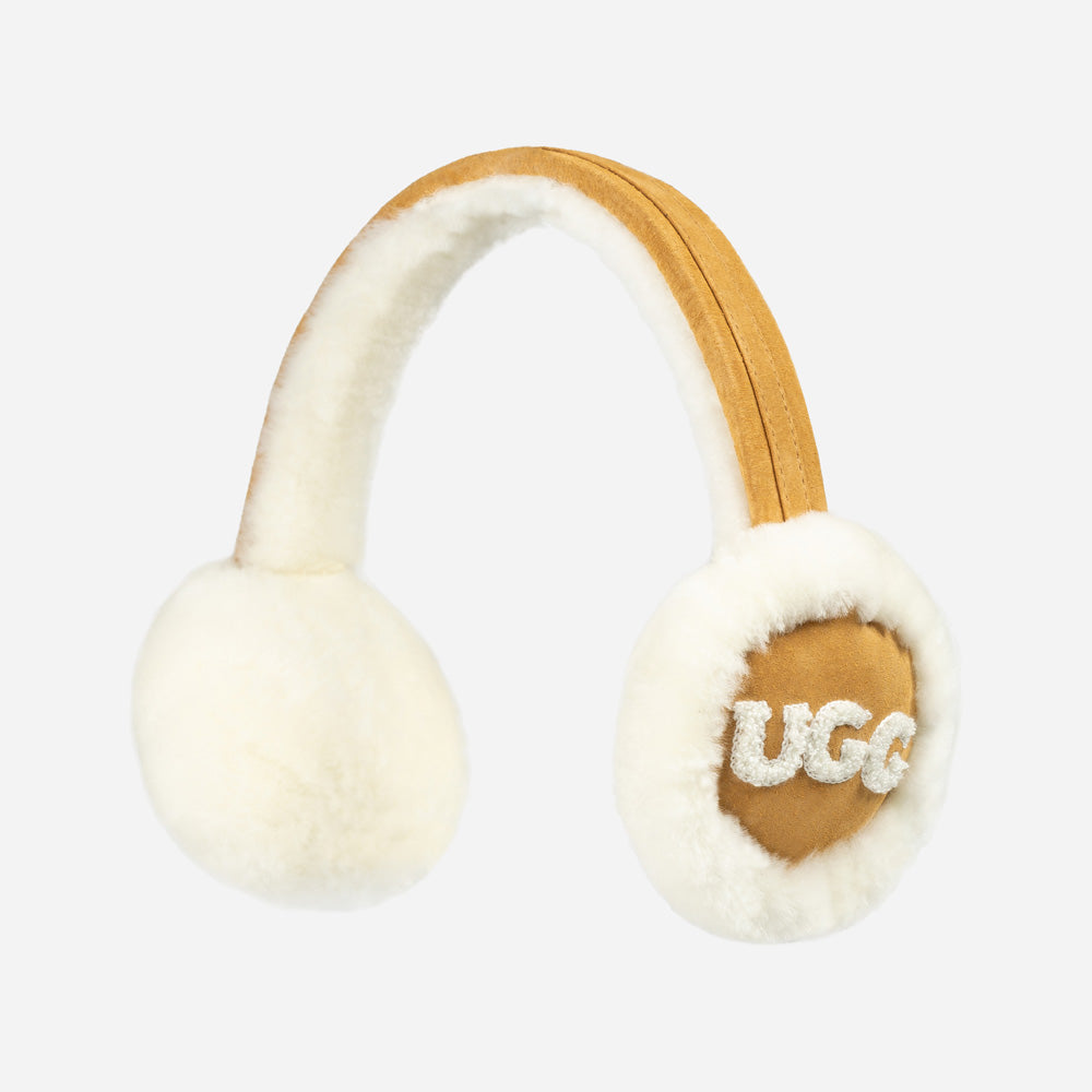 Ugg Sheepskin With Logo Earmuff-Earmuff-PEROZ Accessories