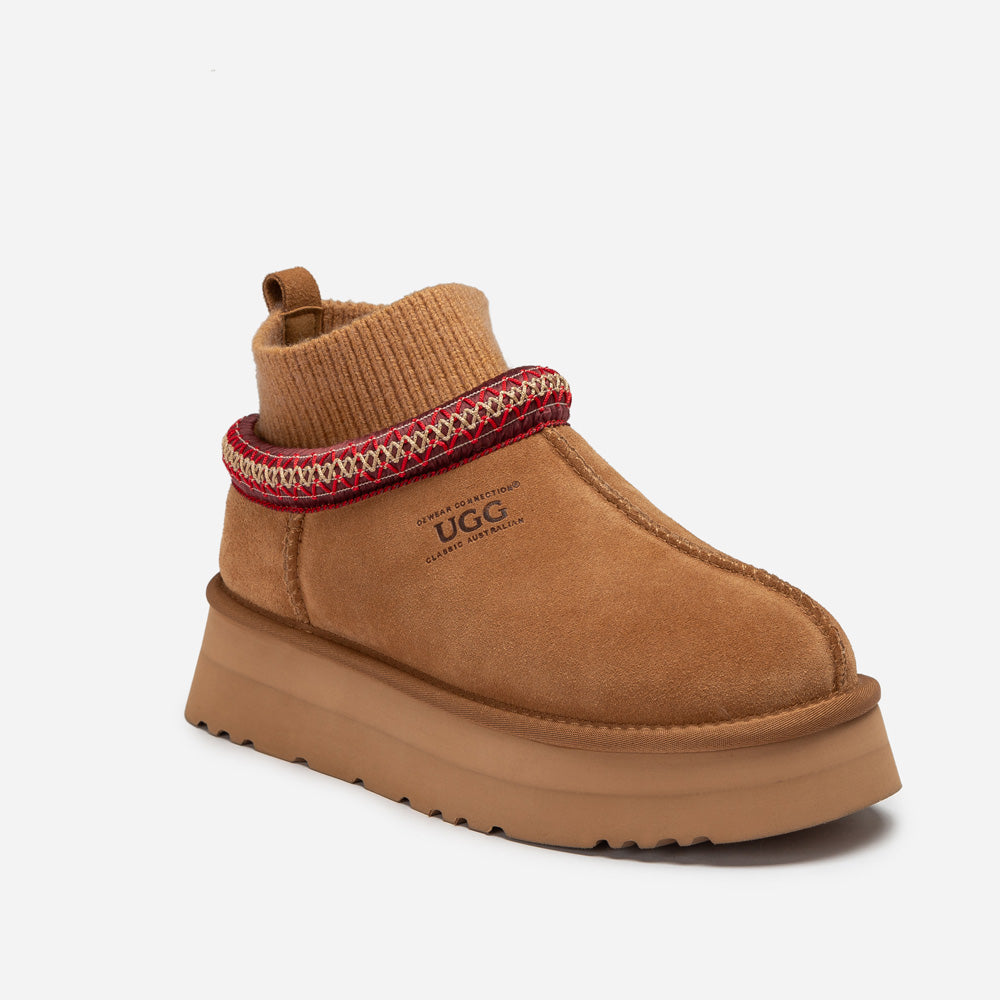 Ugg Sydney Knit Platform Slipper-Women Slippers-PEROZ Accessories