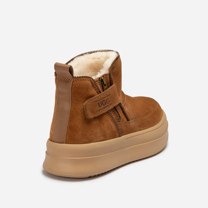 Ugg Tag Zipper Ankle Boots-Mens Fashion Boots-PEROZ Accessories