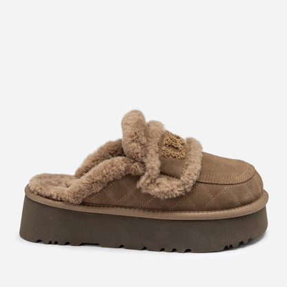 Ugg Violet Matelassé Shearling Platform Slipper (Detachable Feature)-Women Slippers-PEROZ Accessories