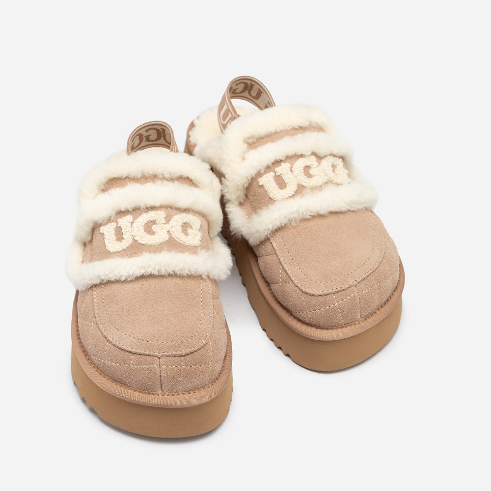Ugg Violet Matelassé Shearling Platform Slipper (Detachable Feature)-Women Slippers-PEROZ Accessories