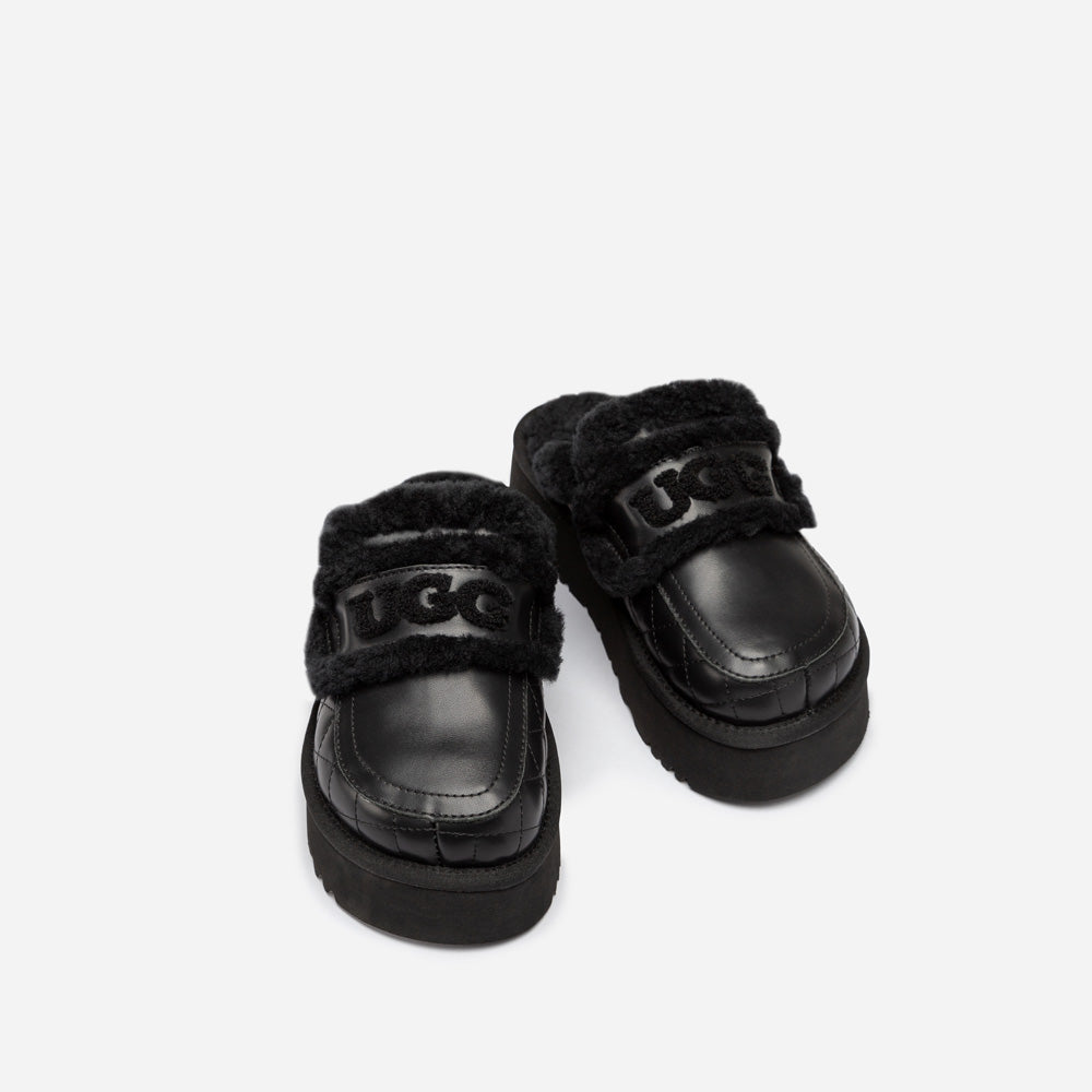 Ugg Violet Matelasse Shearling Platform Slipper-Women Slippers-PEROZ Accessories