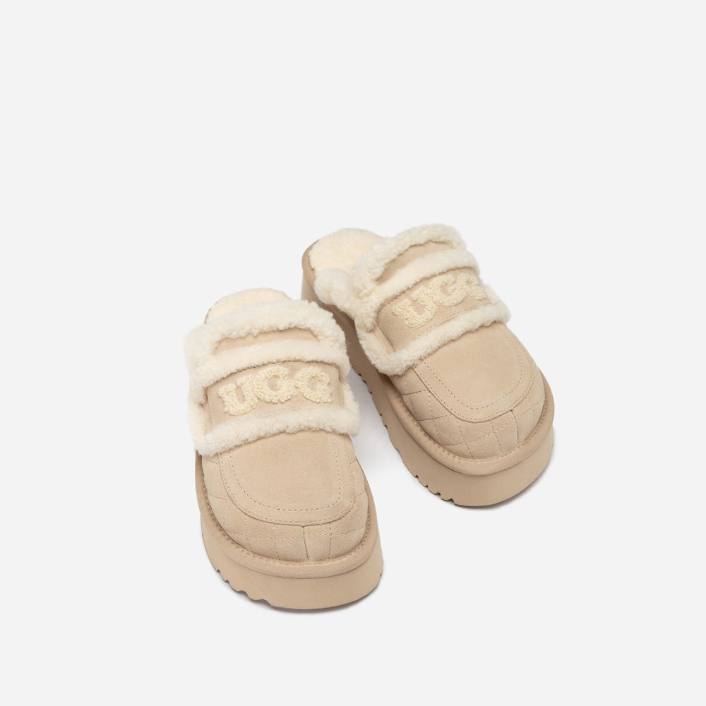 Ugg Violet Matelasse Shearling Platform Slipper-Women Slippers-PEROZ Accessories