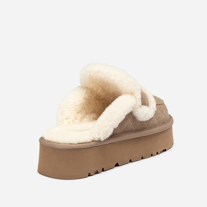 Ugg Violet Matelasse Shearling Platform Slipper-Women Slippers-PEROZ Accessories