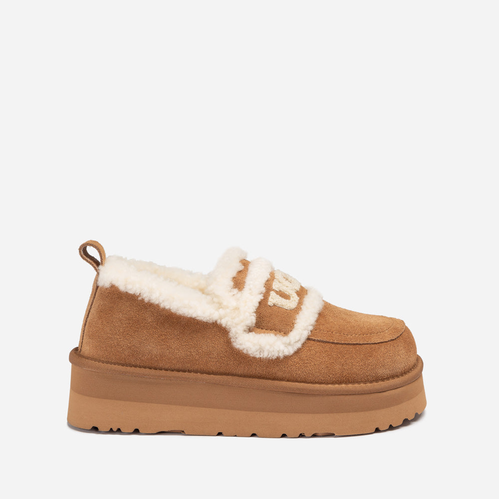 Ugg Violet Shearling Platform Loafer-PEROZ Accessories