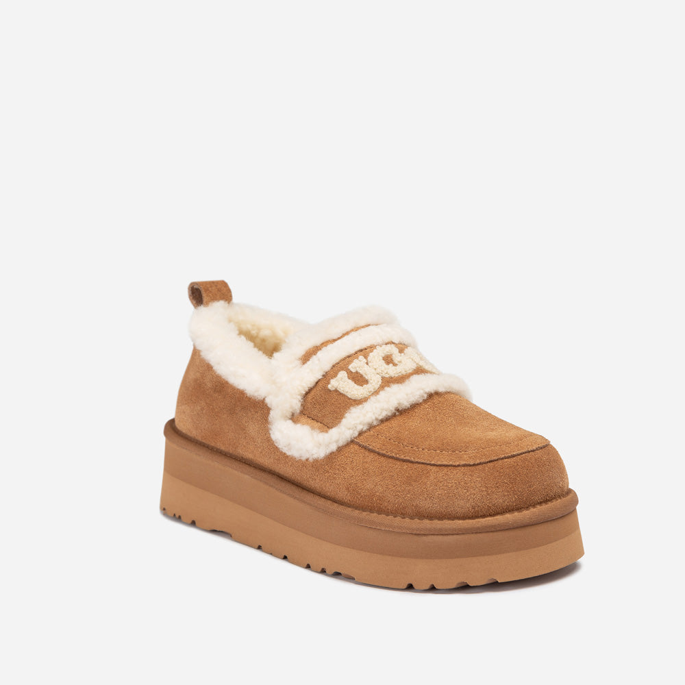 Ugg Violet Shearling Platform Loafer-PEROZ Accessories