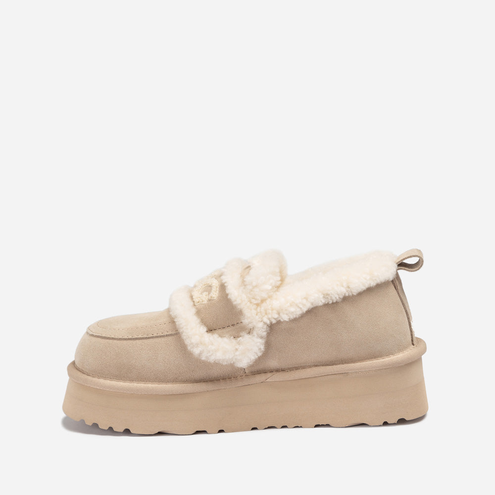 Ugg Violet Shearling Platform Loafer-PEROZ Accessories