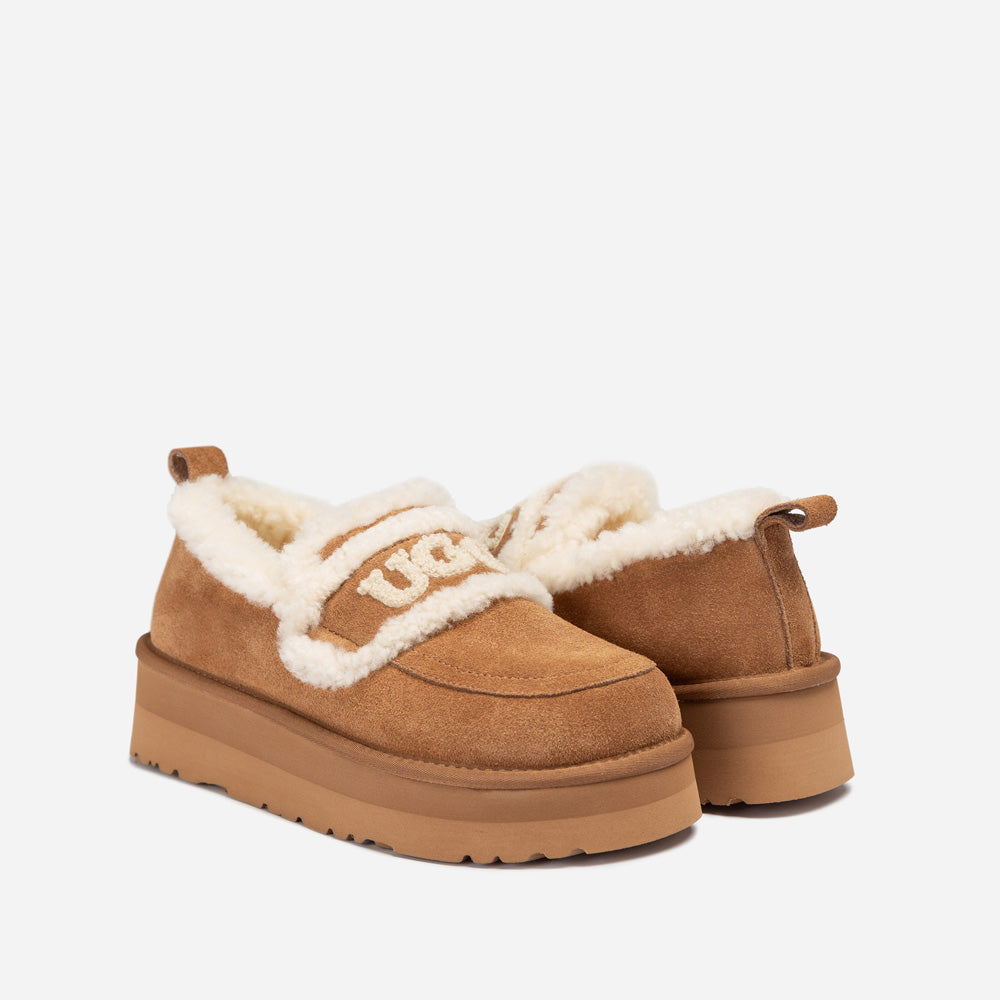 Ugg Violet Shearling Platform Loafer-PEROZ Accessories