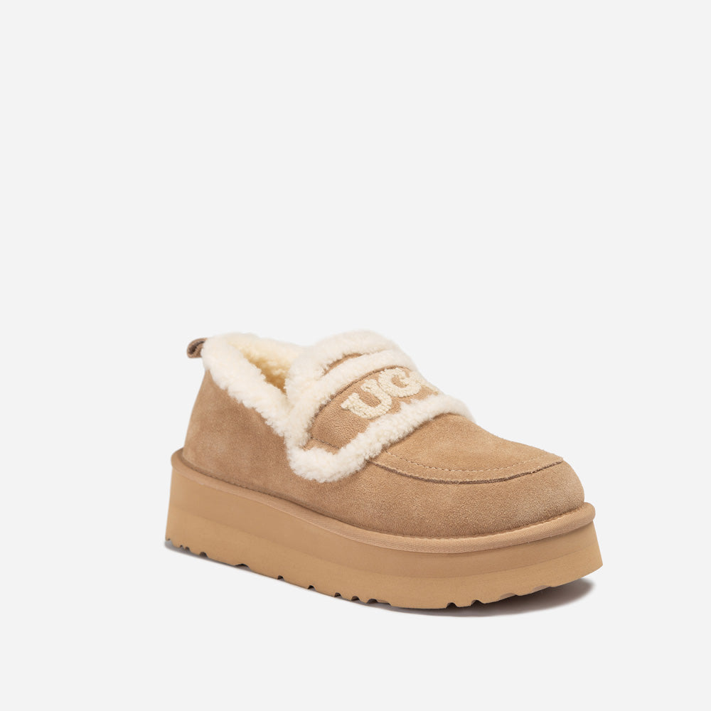 Ugg Violet Shearling Platform Loafer-PEROZ Accessories