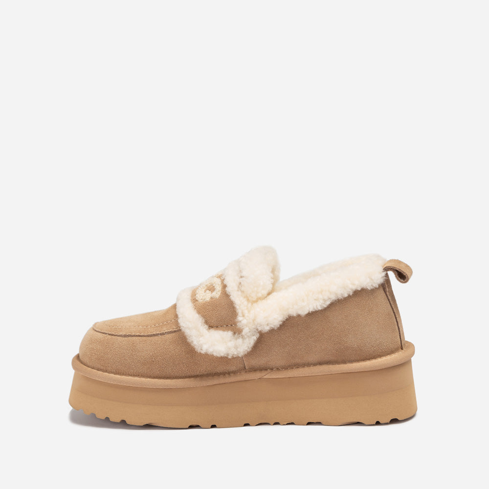 Ugg Violet Shearling Platform Loafer-PEROZ Accessories