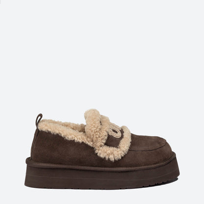 Ugg Violet Shearling Platform Loafer-PEROZ Accessories