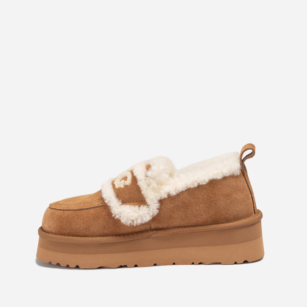 Ugg Violet Shearling Platform Loafer-PEROZ Accessories