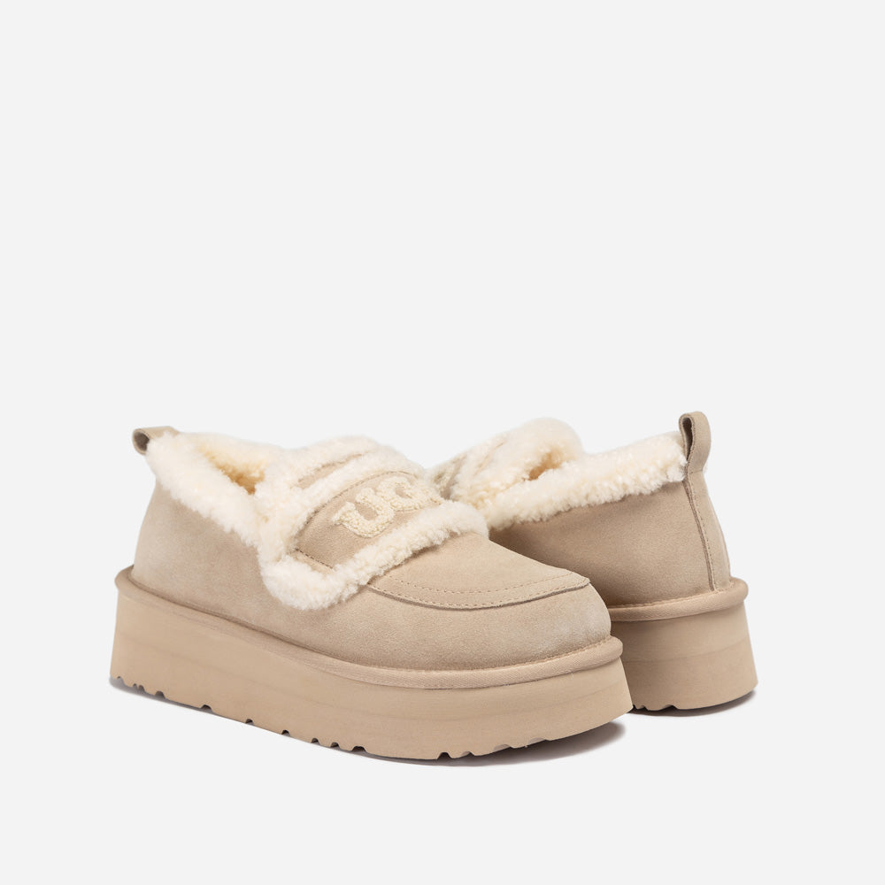 Ugg Violet Shearling Platform Loafer-PEROZ Accessories