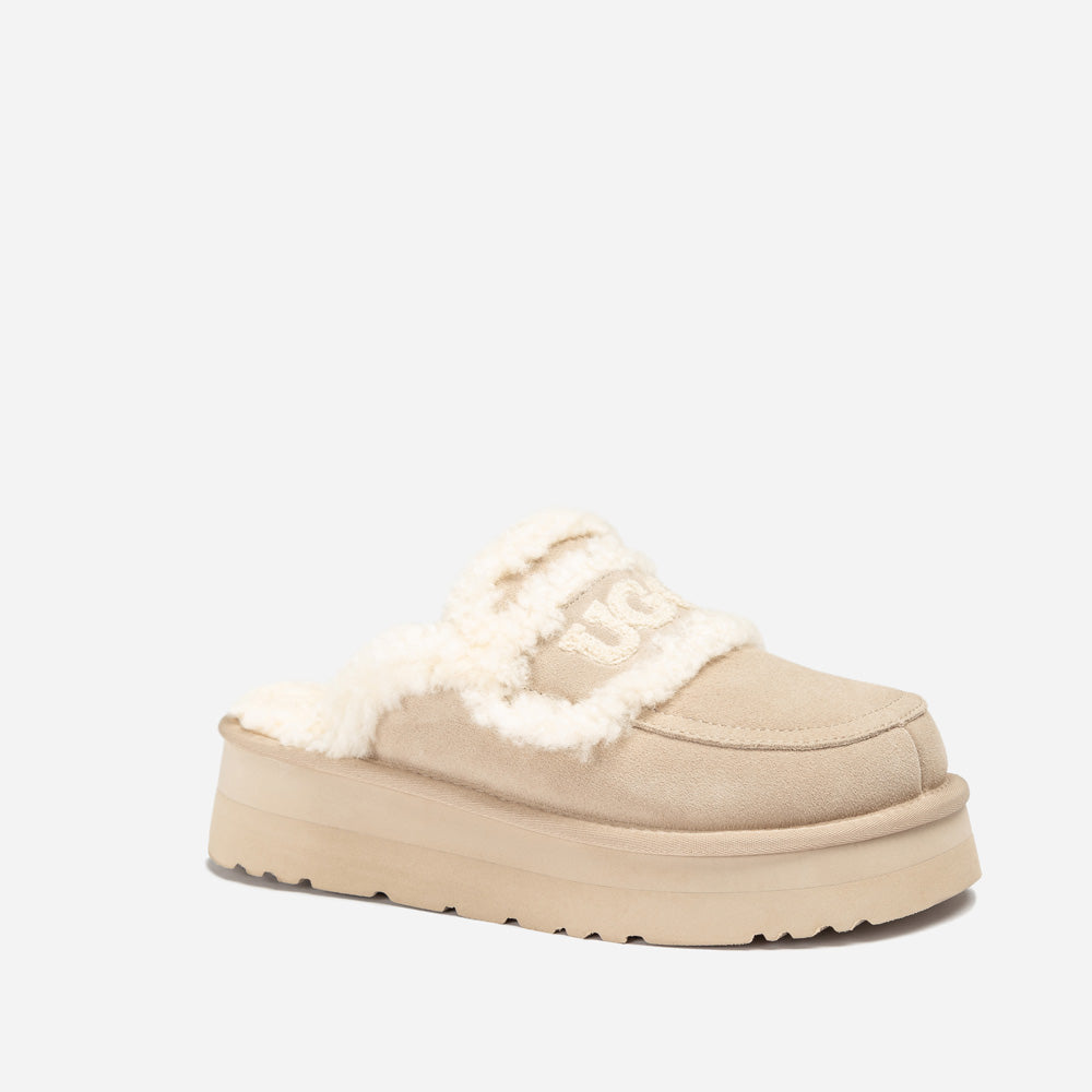 Ugg Violet Shearling Platform Slipper-PEROZ Accessories