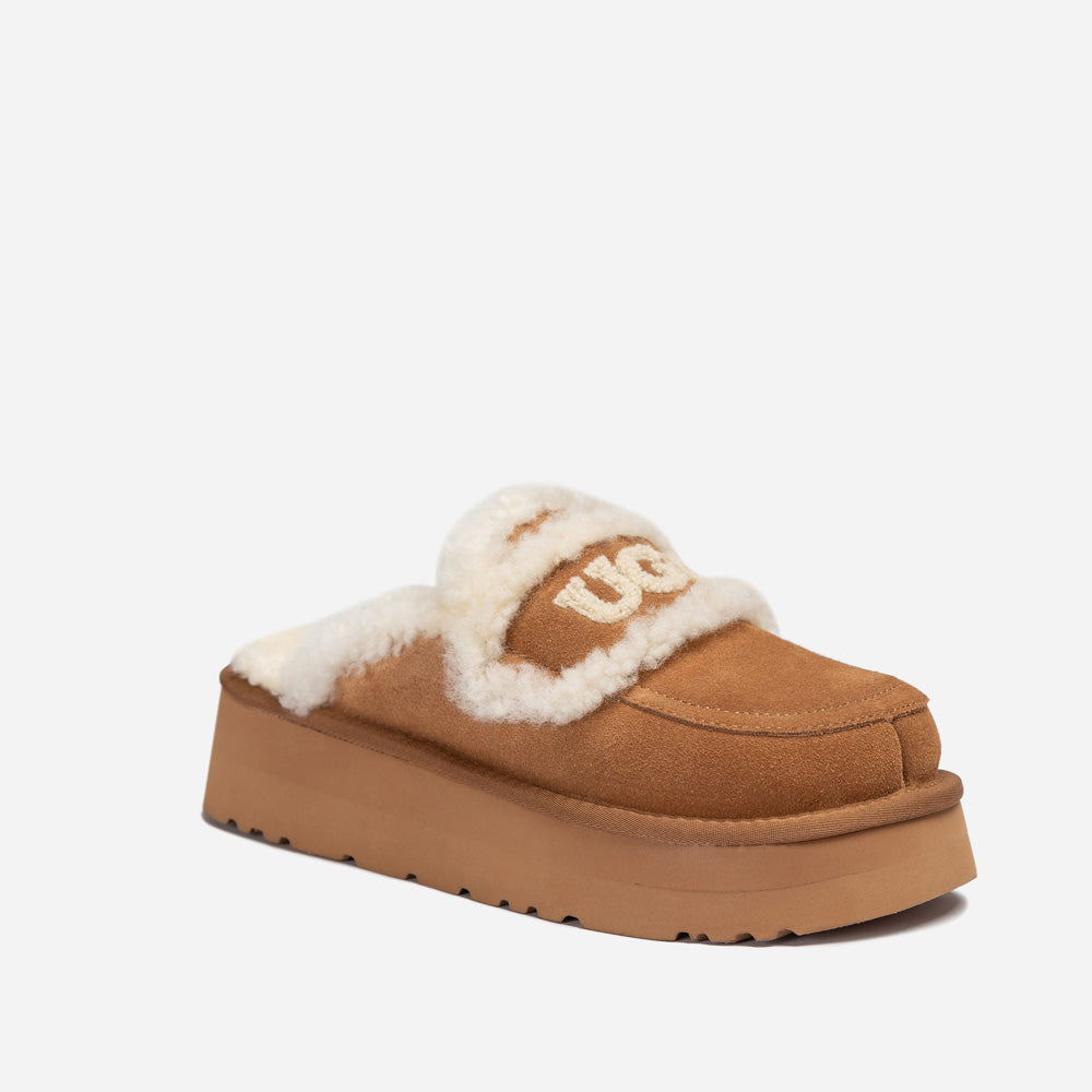 Ugg Violet Shearling Platform Slipper-PEROZ Accessories