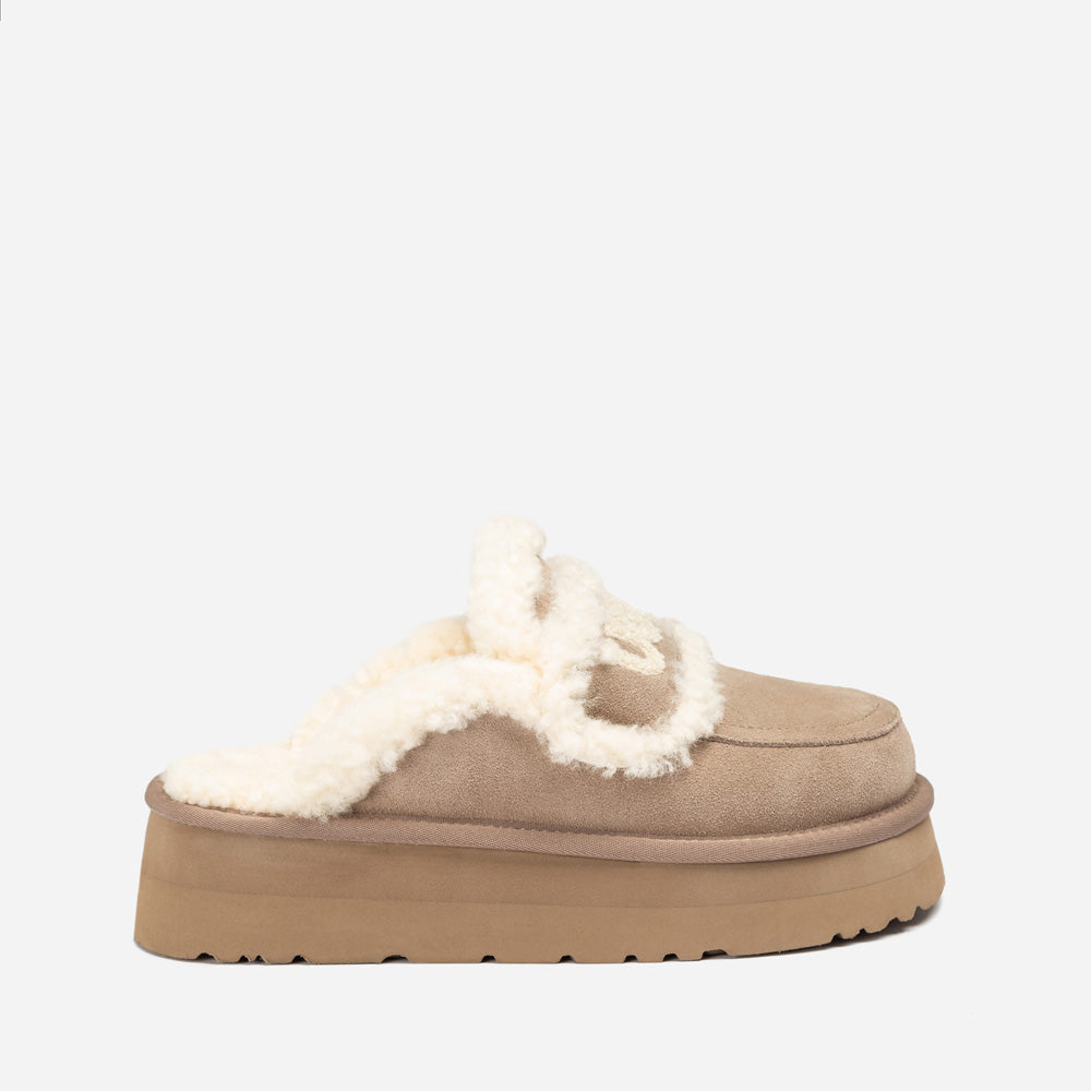 Ugg Violet Shearling Platform Slipper-PEROZ Accessories