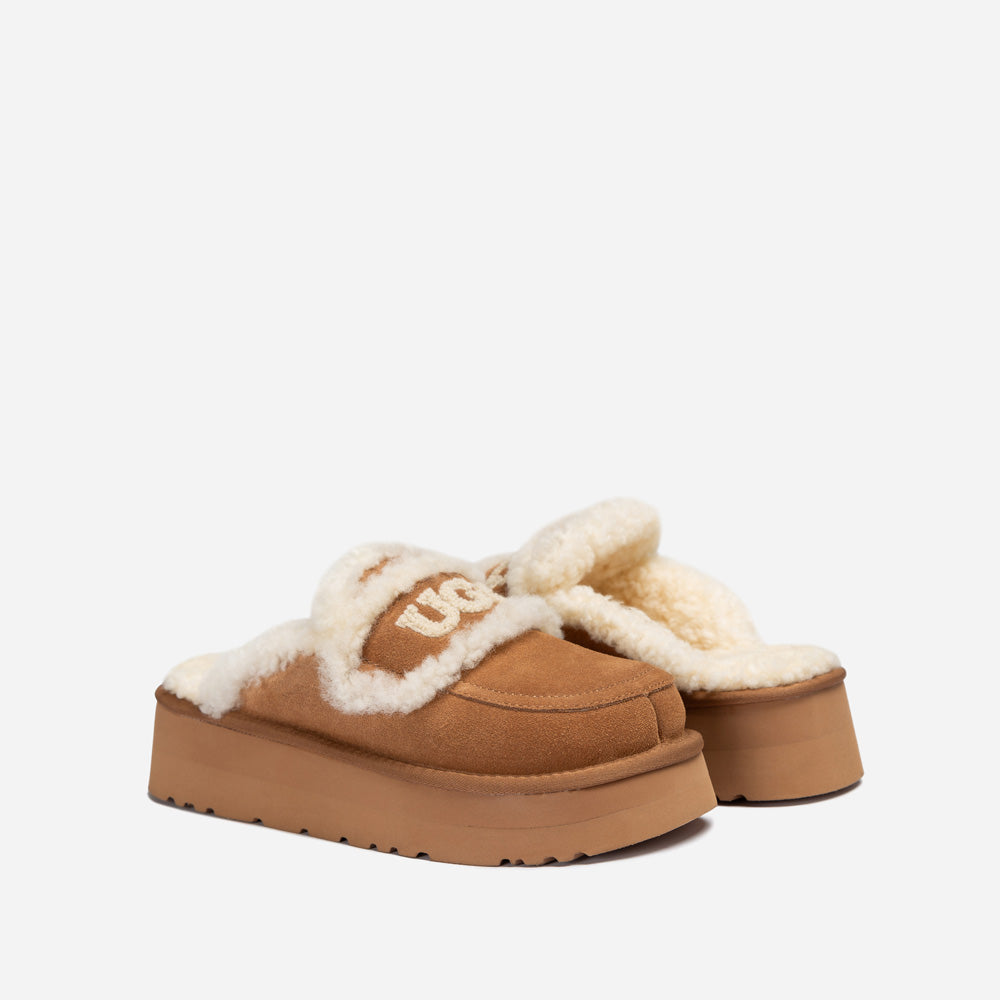 Ugg Violet Shearling Platform Slipper-PEROZ Accessories