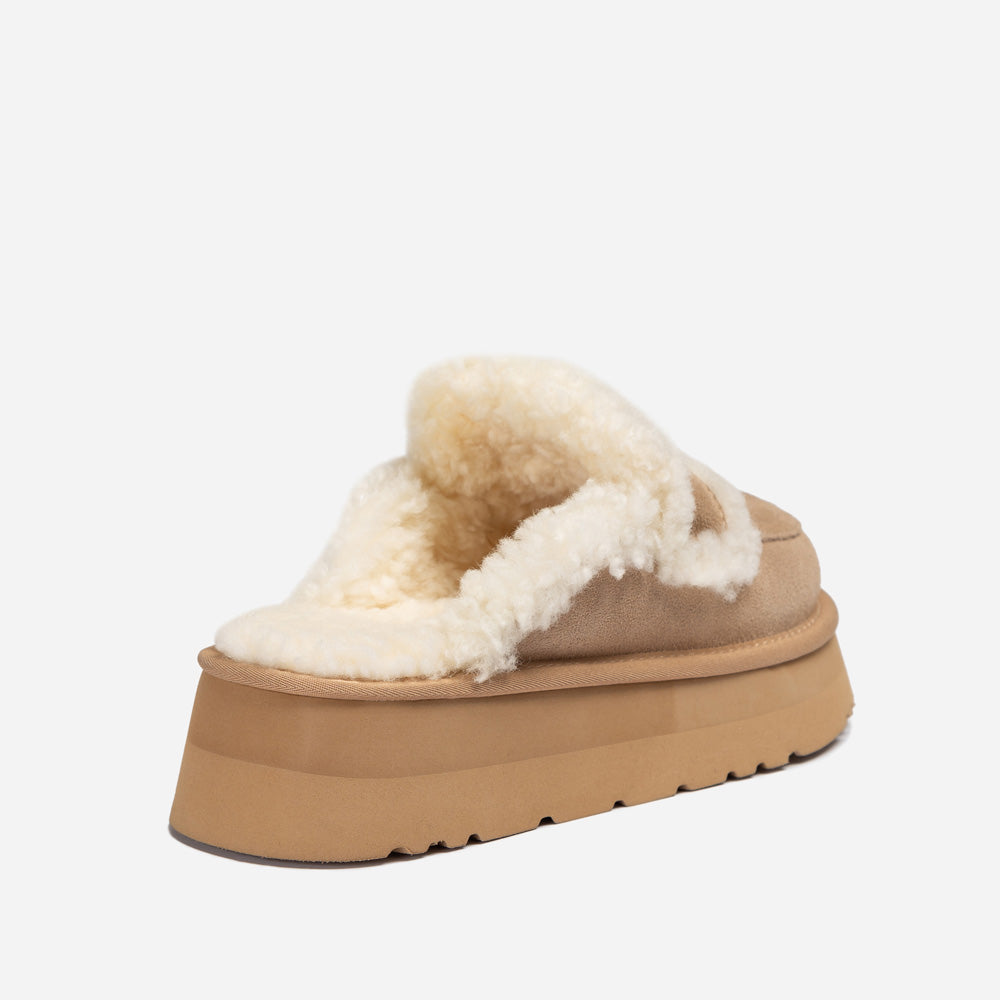 Ugg Violet Shearling Platform Slipper-PEROZ Accessories