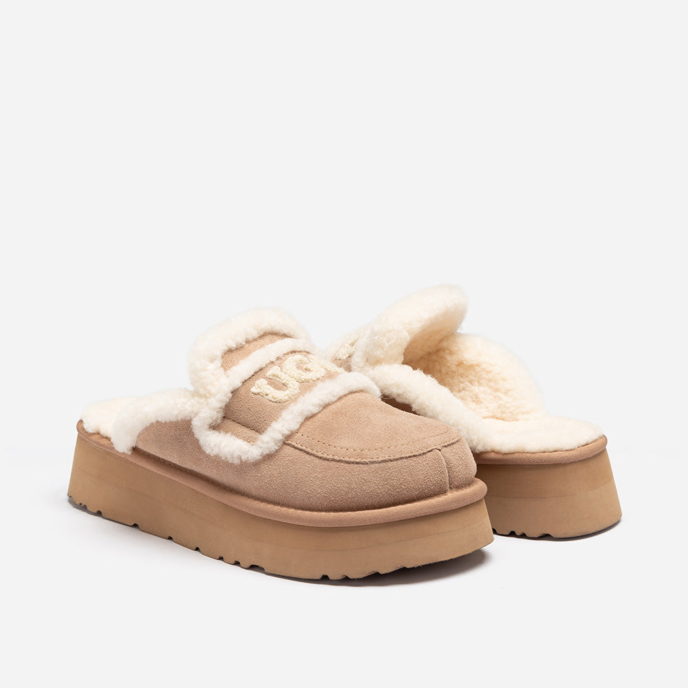Ugg Violet Shearling Platform Slipper-PEROZ Accessories