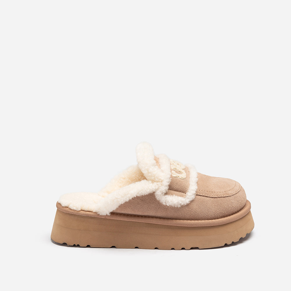 Ugg Violet Shearling Platform Slipper-PEROZ Accessories