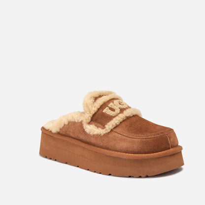Ugg Violet Shearling Platform Slipper-PEROZ Accessories