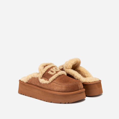 Ugg Violet Shearling Platform Slipper-PEROZ Accessories