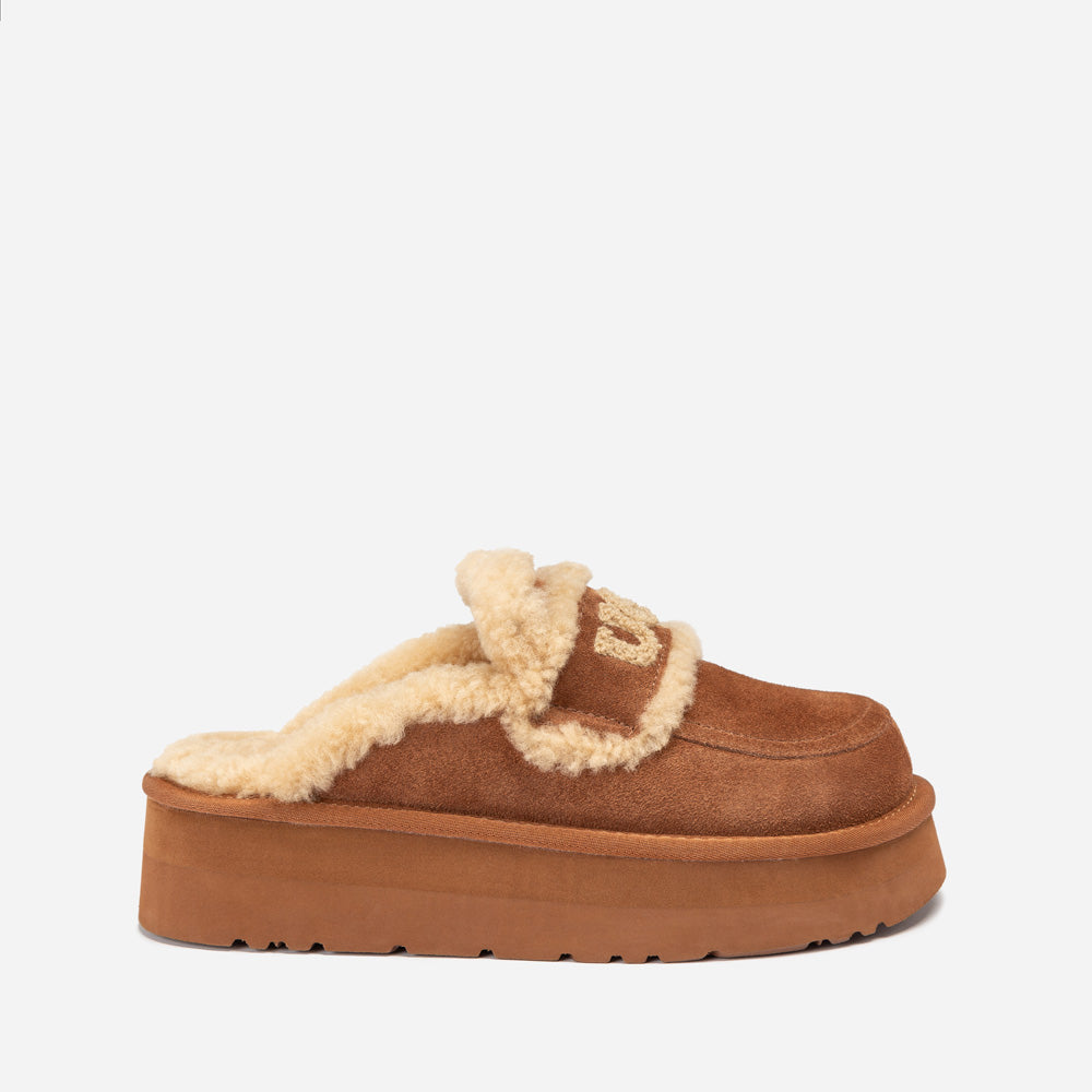 Ugg Violet Shearling Platform Slipper-PEROZ Accessories