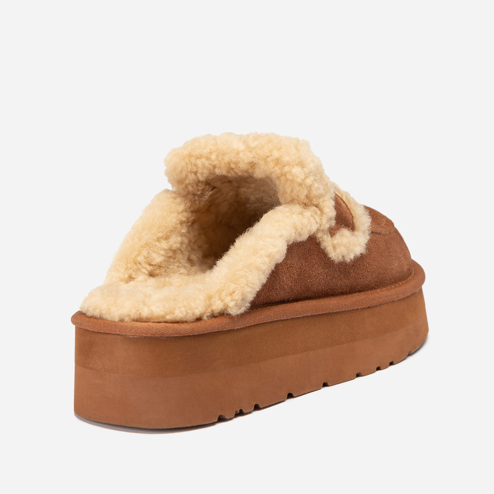 Ugg Violet Shearling Platform Slipper-PEROZ Accessories