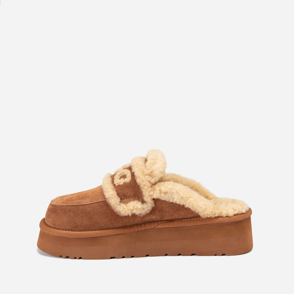 Ugg Violet Shearling Platform Slipper-PEROZ Accessories
