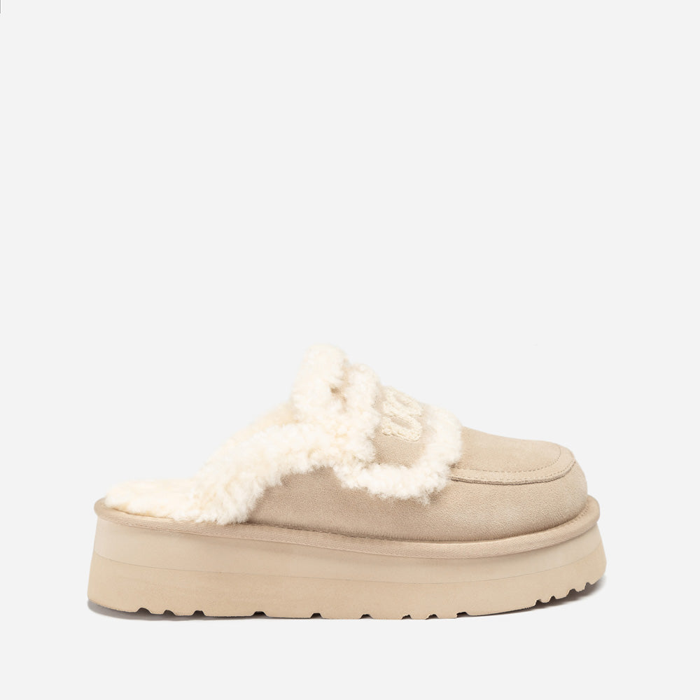 Ugg Violet Shearling Platform Slipper-PEROZ Accessories