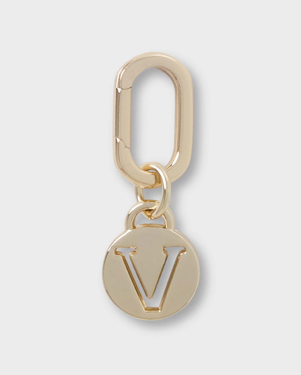 Letter v Charm With Oval Hinge Ring Clip-Accessories-PEROZ Accessories