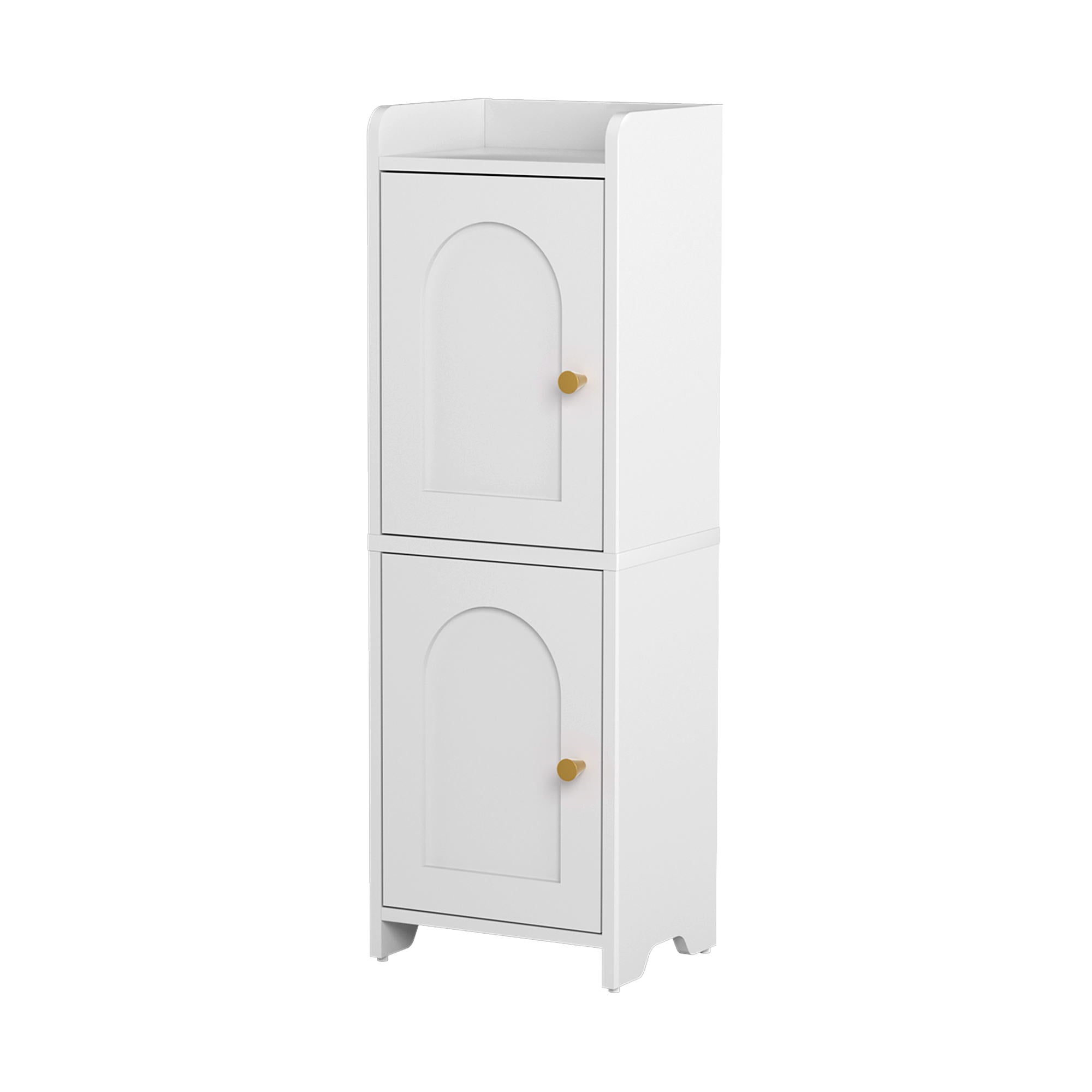 Artiss Bathroom Storage Cabinet 2-Tier Slim Toilet Organizer Adjustable White-Furniture > Bathroom > Bathroom Cabinets, Cupboards &amp; Storage-PEROZ Accessories