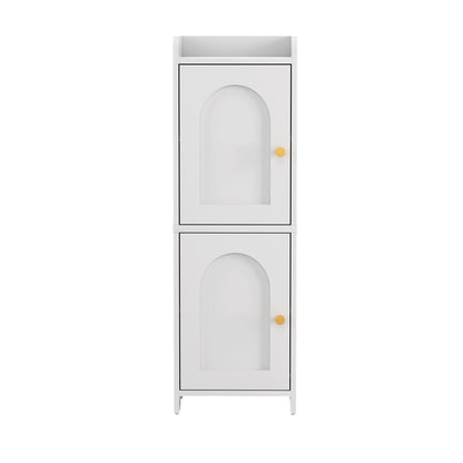 Artiss Bathroom Storage Cabinet 2-Tier Slim Toilet Organizer Adjustable White-Furniture > Bathroom > Bathroom Cabinets, Cupboards &amp; Storage-PEROZ Accessories