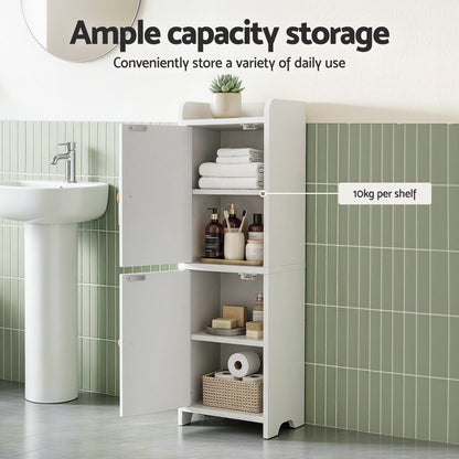 Artiss Bathroom Storage Cabinet 2-Tier Slim Toilet Organizer Adjustable White-Furniture > Bathroom > Bathroom Cabinets, Cupboards &amp; Storage-PEROZ Accessories